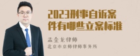 2023刑事自诉案件有哪些立案标准