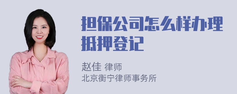 担保公司怎么样办理抵押登记