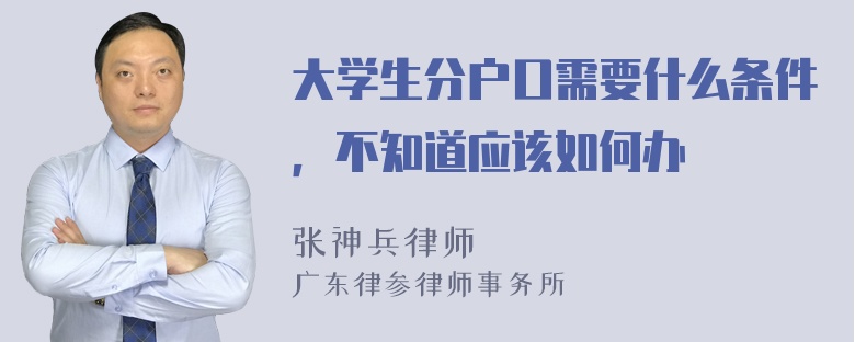 大学生分户口需要什么条件，不知道应该如何办