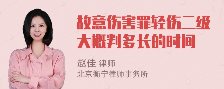 故意伤害罪轻伤二级大概判多长的时间