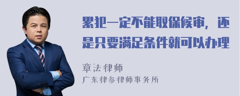 累犯一定不能取保候审，还是只要满足条件就可以办理