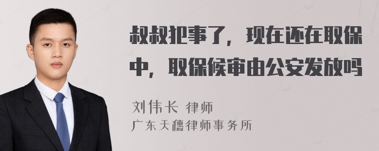 叔叔犯事了，现在还在取保中，取保候审由公安发放吗