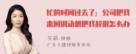 忙的时间过去了；公司把我来回调动想把我辞退怎么办