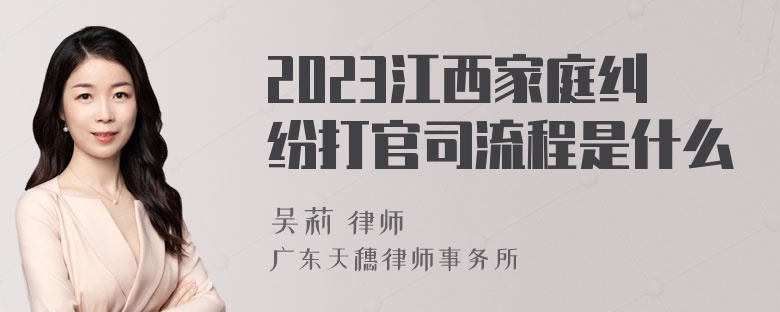 2023江西家庭纠纷打官司流程是什么