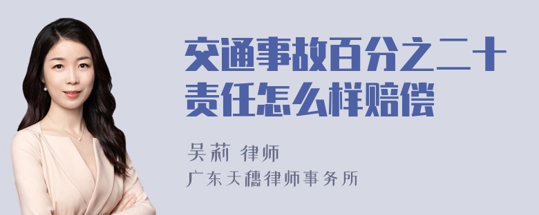 交通事故百分之二十责任怎么样赔偿