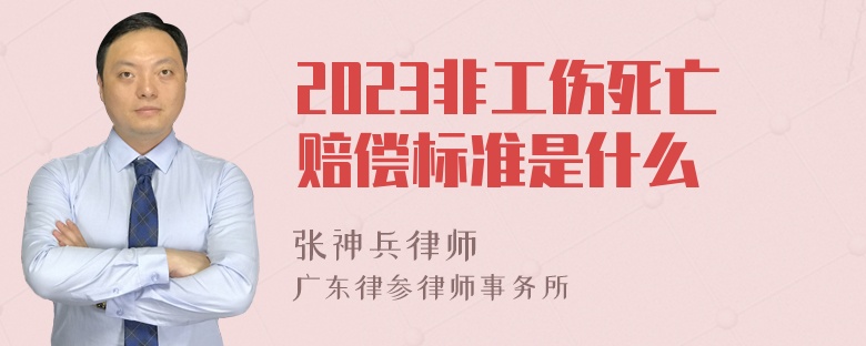 2023非工伤死亡赔偿标准是什么