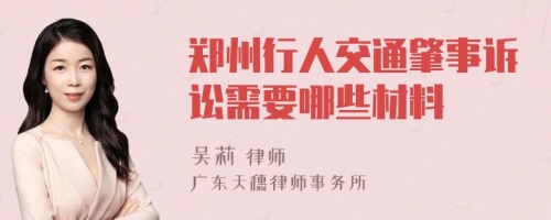郑州行人交通肇事诉讼需要哪些材料