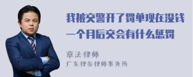 我被交警开了罚单现在没钱一个月后交会有什么惩罚