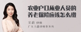 农业户口从业人员的养老保险应该怎么缴