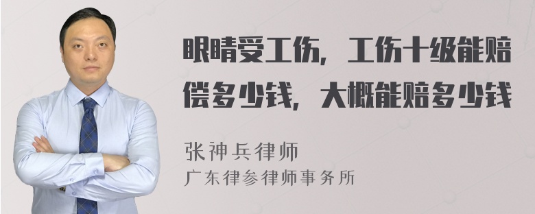 眼睛受工伤，工伤十级能赔偿多少钱，大概能赔多少钱