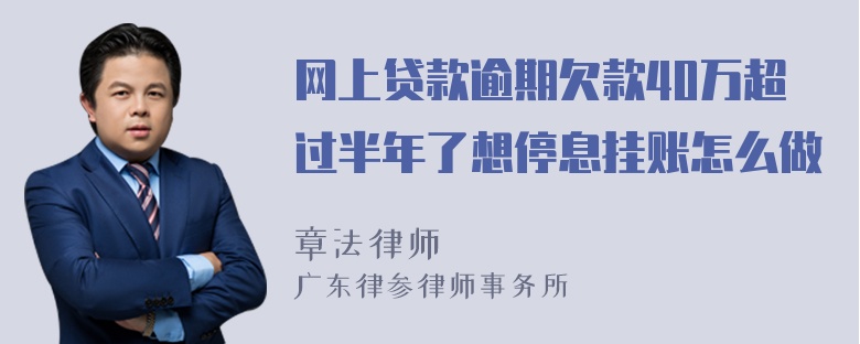 网上贷款逾期欠款40万超过半年了想停息挂账怎么做