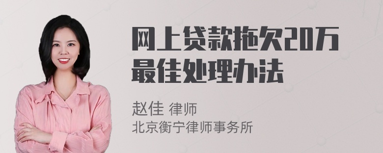 网上贷款拖欠20万最佳处理办法