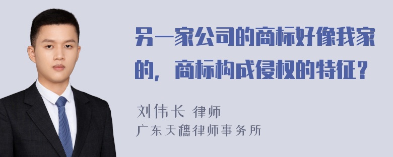 另一家公司的商标好像我家的，商标构成侵权的特征？