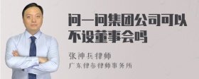 问一问集团公司可以不设董事会吗