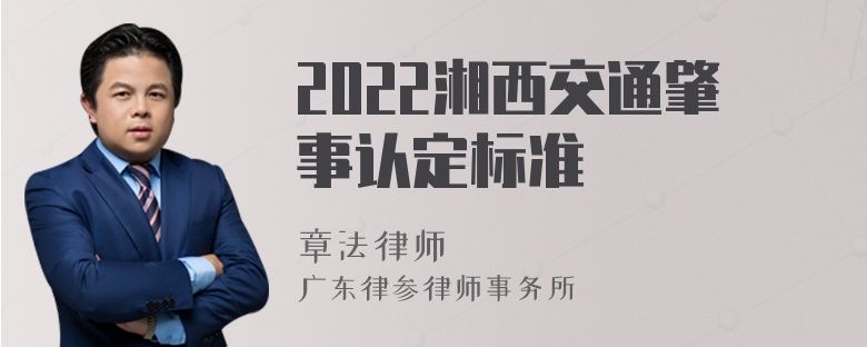 2022湘西交通肇事认定标准