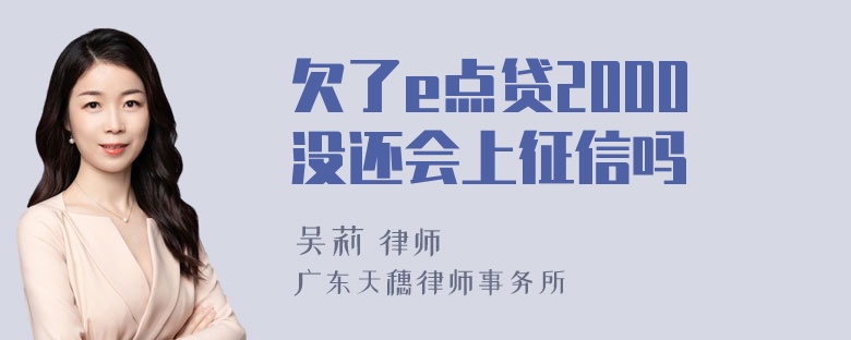 欠了e点贷2000没还会上征信吗