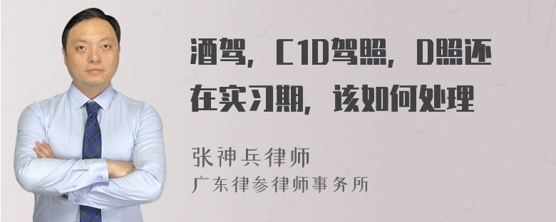 酒驾，C1D驾照，D照还在实习期，该如何处理