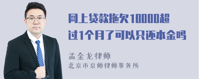 网上贷款拖欠10000超过1个月了可以只还本金吗