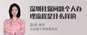 深圳社保问题个人办理流程是什么样的