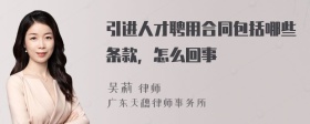 引进人才聘用合同包括哪些条款，怎么回事