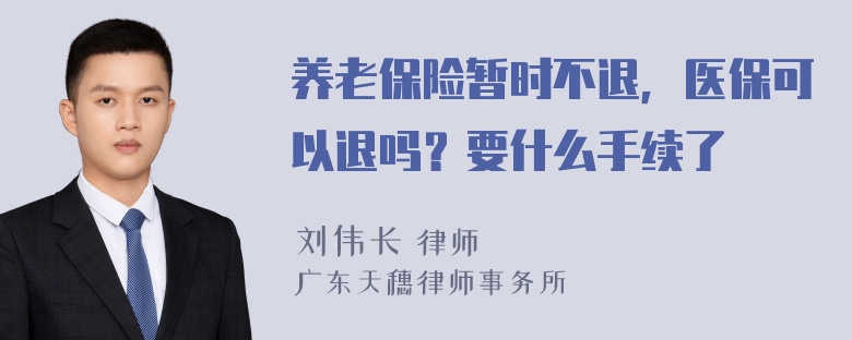 养老保险暂时不退，医保可以退吗？要什么手续了