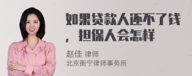 如果贷款人还不了钱，担保人会怎样