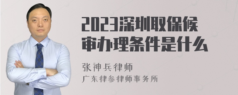 2023深圳取保候审办理条件是什么