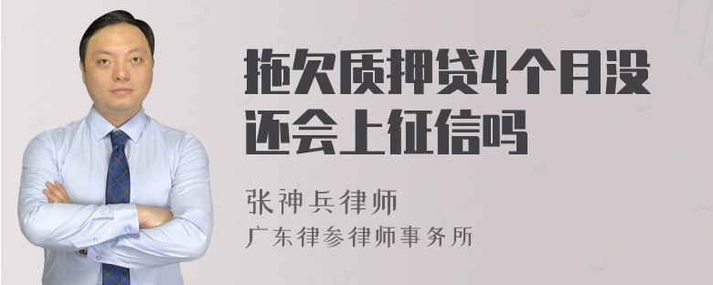 拖欠质押贷4个月没还会上征信吗