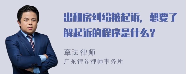 出租房纠纷被起诉，想要了解起诉的程序是什么？