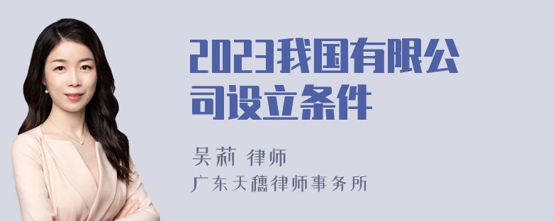 2023我国有限公司设立条件