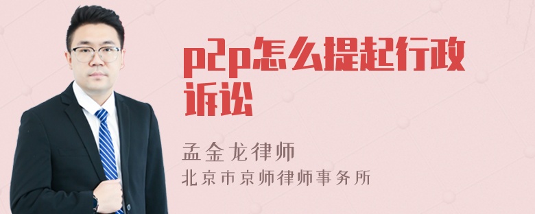 p2p怎么提起行政诉讼