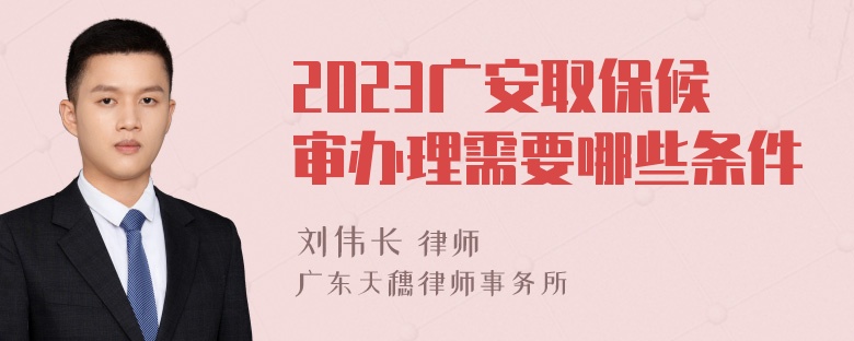 2023广安取保候审办理需要哪些条件