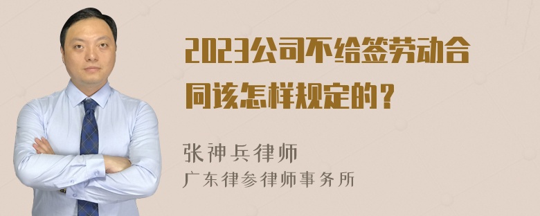 2023公司不给签劳动合同该怎样规定的？