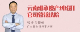 云南继承遗产纠纷打官司管辖法院