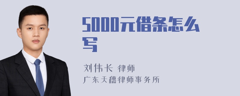 5000元借条怎么写