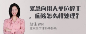 紧急向用人单位辞工，应该怎么样处理？