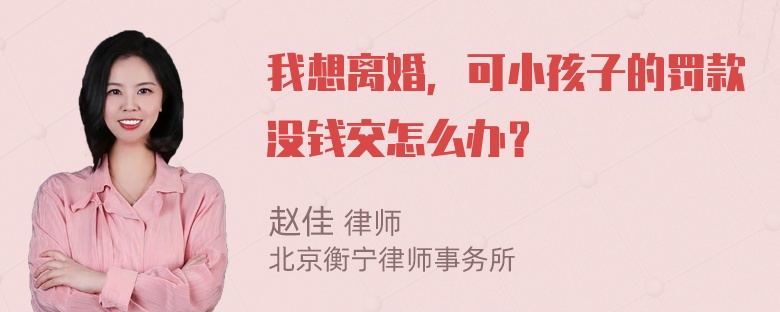 我想离婚，可小孩子的罚款没钱交怎么办？