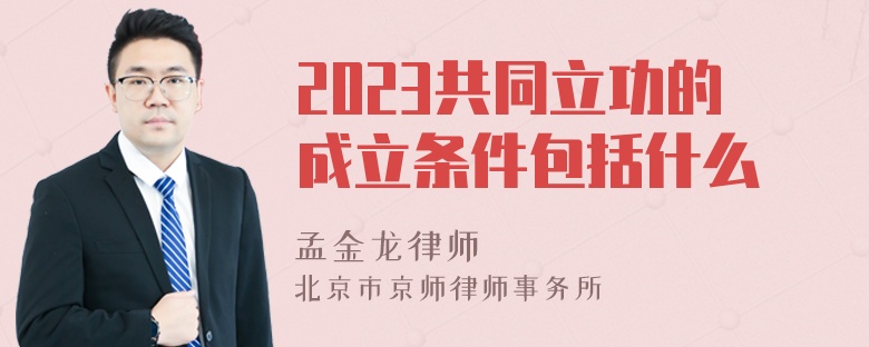 2023共同立功的成立条件包括什么