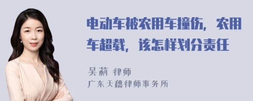 电动车被农用车撞伤，农用车超载，该怎样划分责任