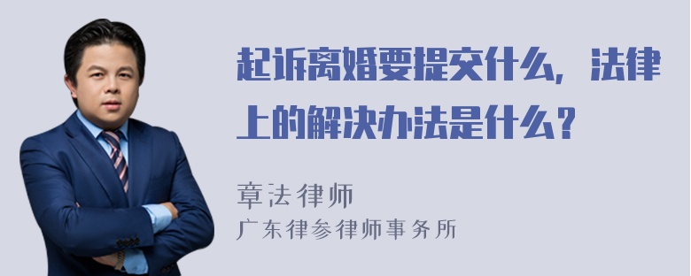 起诉离婚要提交什么，法律上的解决办法是什么？