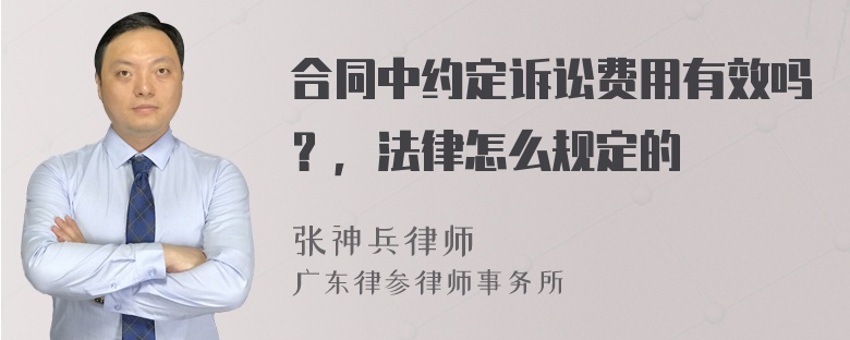 合同中约定诉讼费用有效吗？，法律怎么规定的