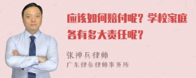 应该如何赔付呢？学校家庭各有多大责任呢？