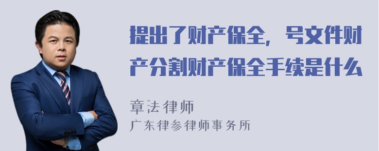 提出了财产保全，号文件财产分割财产保全手续是什么