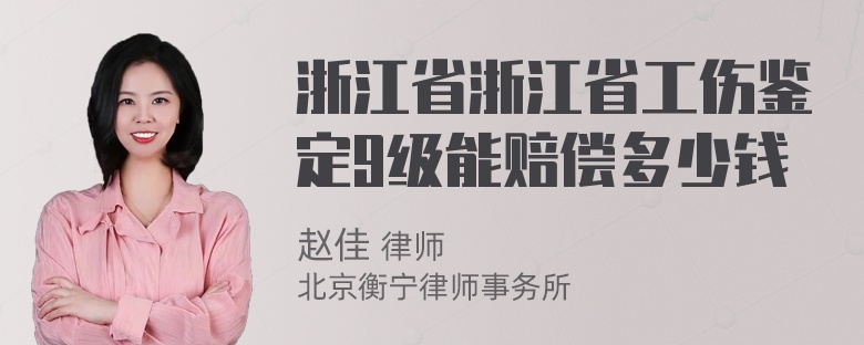 浙江省浙江省工伤鉴定9级能赔偿多少钱