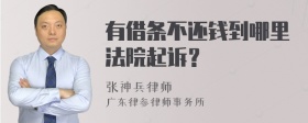 有借条不还钱到哪里法院起诉？