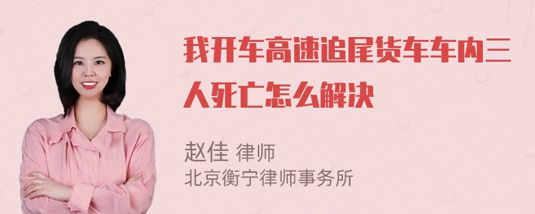 我开车高速追尾货车车内三人死亡怎么解决