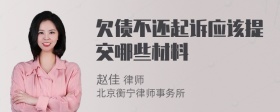 欠债不还起诉应该提交哪些材料