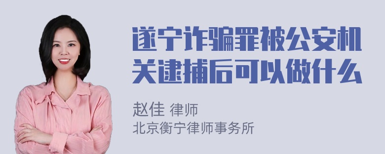 遂宁诈骗罪被公安机关逮捕后可以做什么