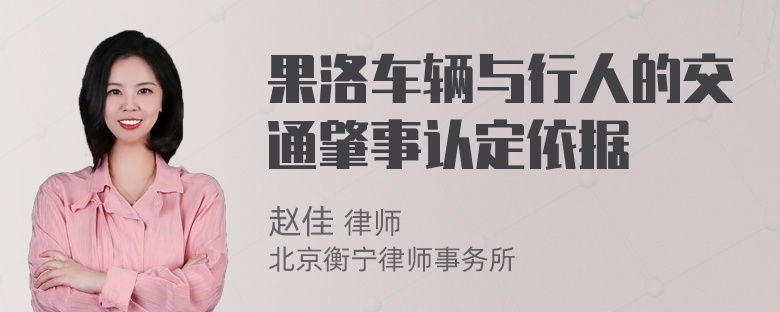 果洛车辆与行人的交通肇事认定依据