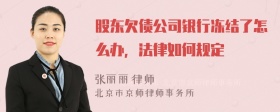 股东欠债公司银行冻结了怎么办，法律如何规定